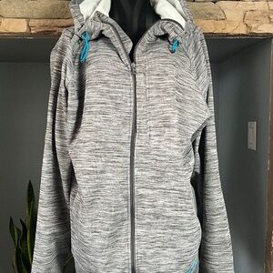 Burton DRYRIDE MB SLUFF HOODIE Full Zip Jacket Snowboard Gorpcore Gray Blue XL